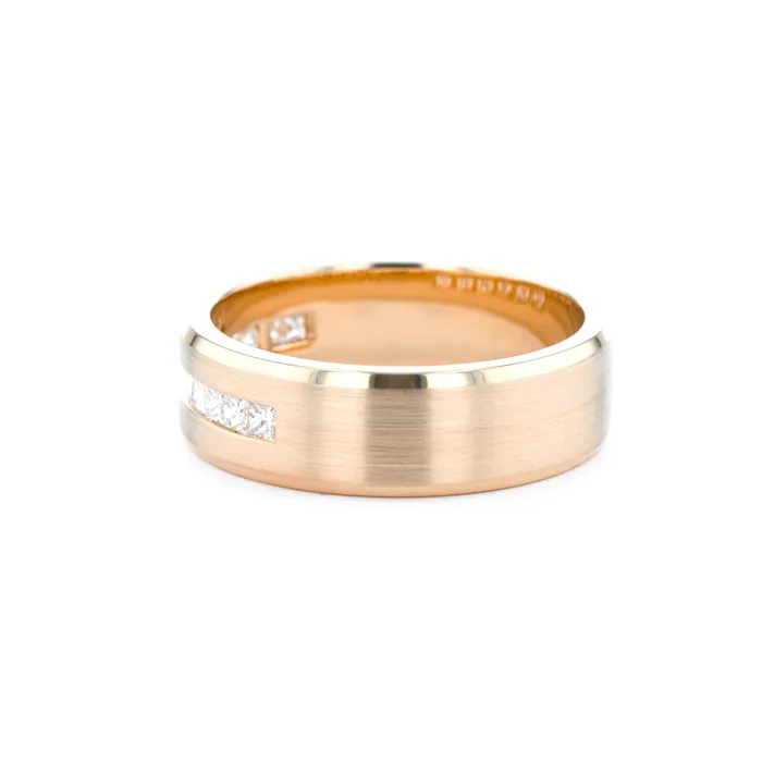 Princess Bride Diamonds 7mm Satin Center Princess Cut Diamond Band Rings
