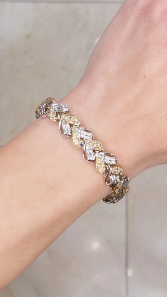 Princess Bride Diamonds Bracelets 2Tone Diamond Heart Bracelet