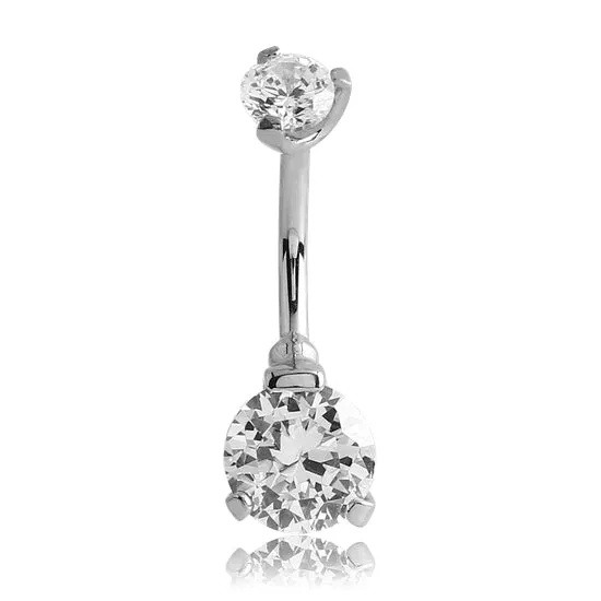 Prong CZ Stainless Belly Barbell Tulsa Body Jewelry Bracelets Prong CZ Stainless Belly Barbell Tulsa Body Jewelry Bracelets