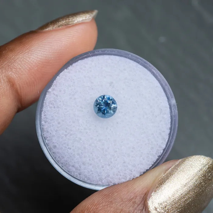 Rings 062CT ROUND BRILLIANT AFRICAN SAPPHIRE BLUE SILVER GREY 500X340MM UNHEATED Discovery Gems