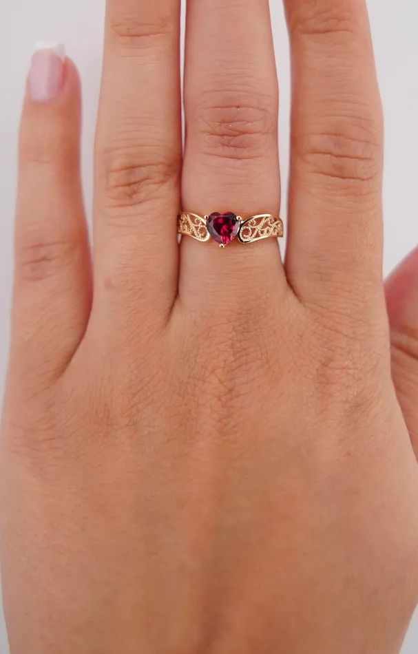 Rings AB and J 14k Gold Heart Ring RG440