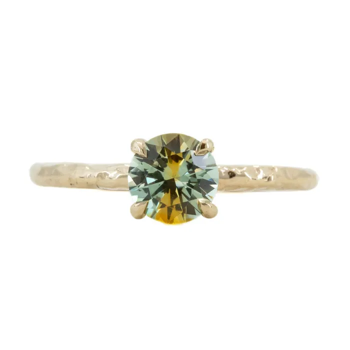 Rings Anueva Jewelry 109ct Parti Montana Sapphire Evergreen Solitaire Ring in 14k Yellow Gold by Anueva Jewelry Rings Anueva Jewelry 109ct Parti Montana Sapphire Evergreen Solitaire Ring in 14k Yellow Gold by Anueva Jewelry