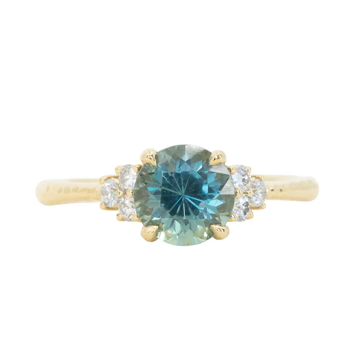 Rings Anueva Jewelry 158ct Round Blue Montana Sapphire and Diamond Cluster Ring in 18k Yellow Gold with Diamonds Rings Anueva Jewelry 158ct Round Blue Montana Sapphire and Diamond Cluster Ring in 18k Yellow Gold with Diamonds