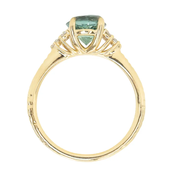Rings Anueva Jewelry 158ct Round Blue Montana Sapphire and Diamond Cluster Ring in 18k Yellow Gold with Diamonds