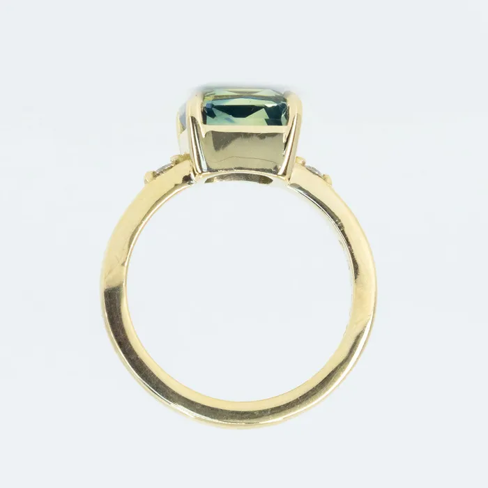 Rings Anueva Jewelry 312ct EastWest Parti Sapphire and Diamond Low Profile Ring in 18k Yellow Gold