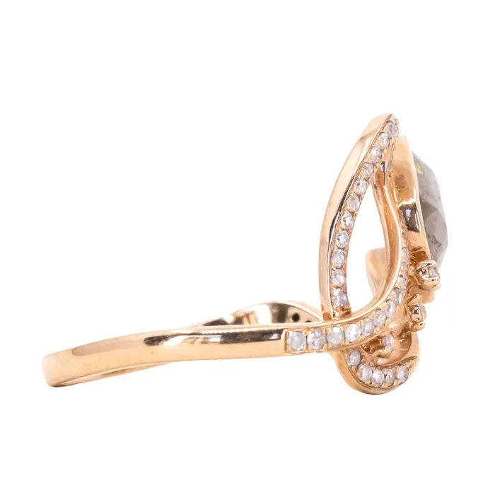 Rings Discovery Gems Funky Rustic Diamond Ring in 18k Rose Gold