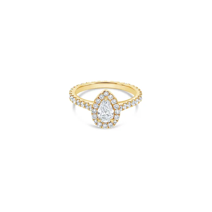 Rings IF Co Elle Halo Engagement Ring GIA Pear 050ct Rings IF Co Elle Halo Engagement Ring GIA Pear 050ct
