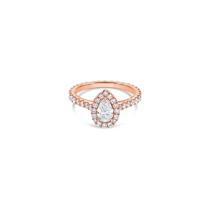Rings IF Co Elle Halo Engagement Ring GIA Pear 050ct Rings IF Co Elle Halo Engagement Ring GIA Pear 050ct