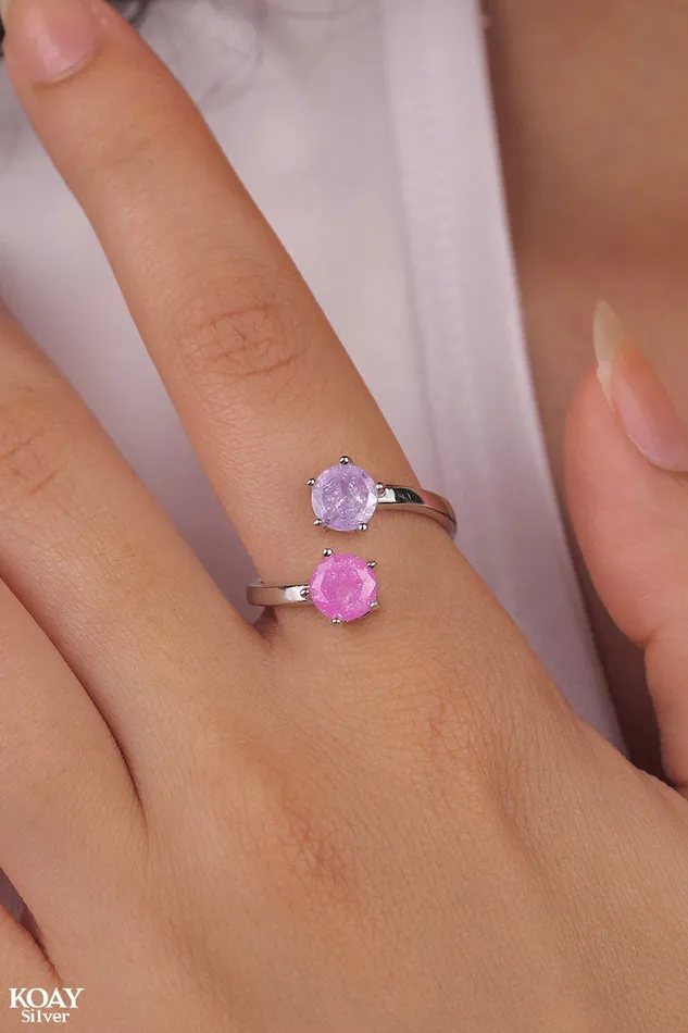 Rings KOAY Silver Store Zircon Ring 068Circle Rings KOAY Silver Store Zircon Ring 068Circle