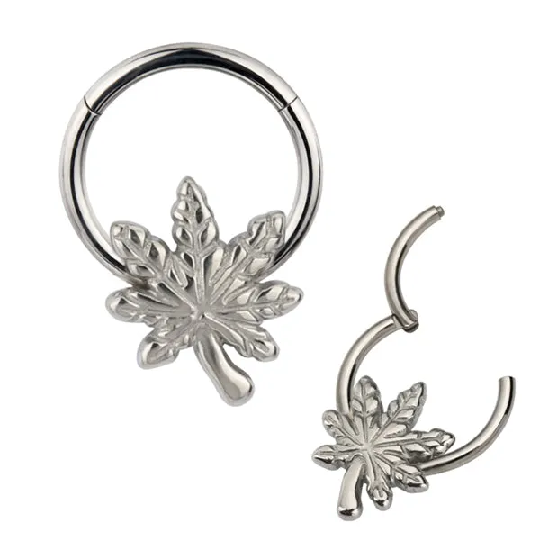 Rings Tulsa Body Jewelry Cannabis Titanium Hinged Ring