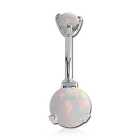 Rings Tulsa Body Jewelry Opal Prong Belly Ring