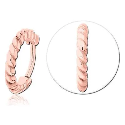 Rings Tulsa Body Jewelry Rope Rose Gold Hinged Segment Ring