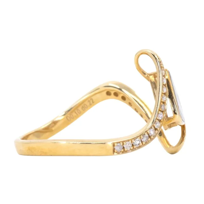 Rustic Diamond Slice Ring in 18k Yellow Gold Discovery Gems Rings