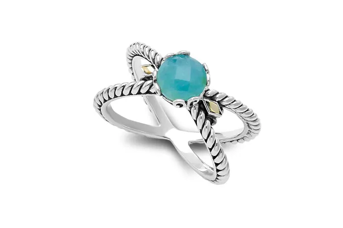 Samuel B Rings Glow X Ring Aquamarine
