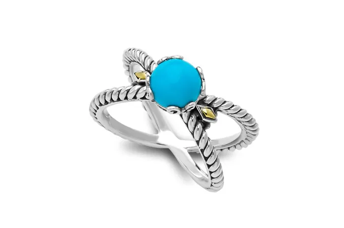 Samuel B Rings Glow X Ring Turquoise