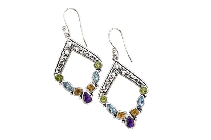 Samuel B Riviera Filigree Earrings Multi Earrings