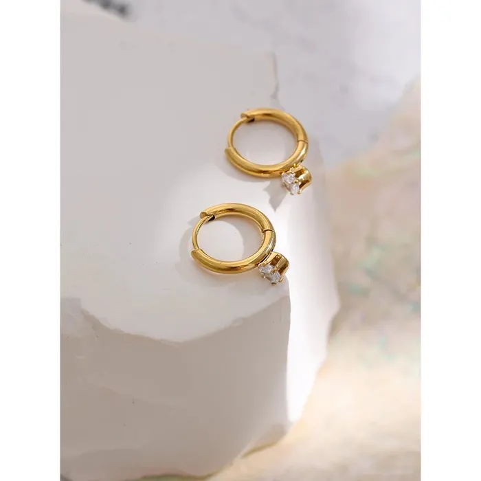 Solitaire Hoop Earrings Mabel Love Co Earrings
