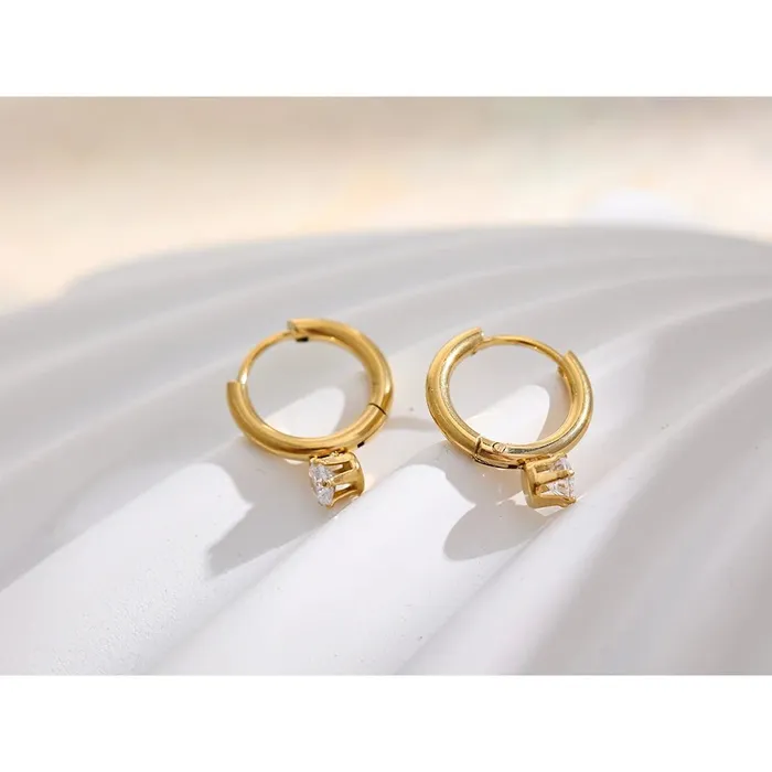 Solitaire Hoop Earrings Mabel Love Co Earrings