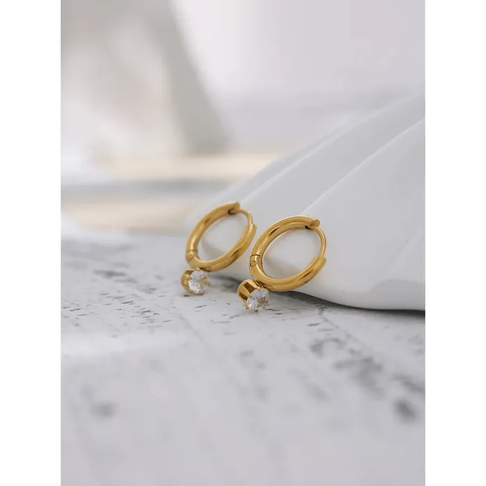 Solitaire Hoop Earrings Mabel Love Co Earrings