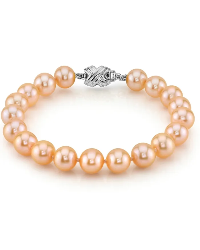 SPT Bracelets 8085mm Peach Freshwater Pearl Bracelet AAAA Quality
