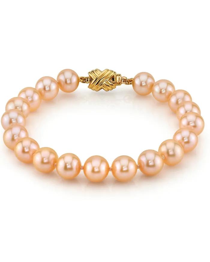 SPT Bracelets 8085mm Peach Freshwater Pearl Bracelet AAAA Quality