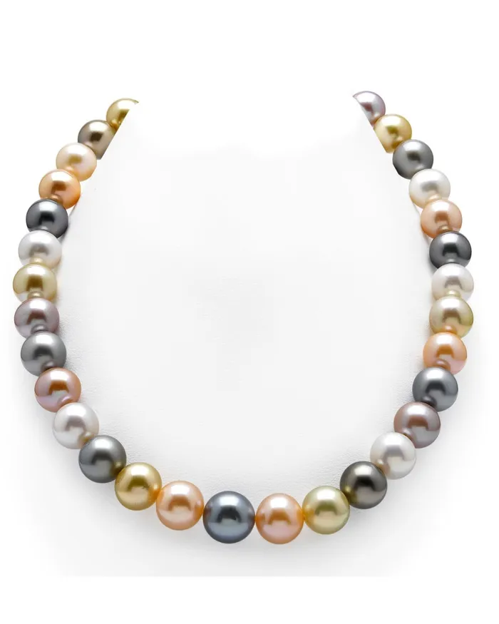 SPT Necklaces MultiColor Tahitian Golden South Sea Freshwater Pearl Necklace 100120mm AAA Quality