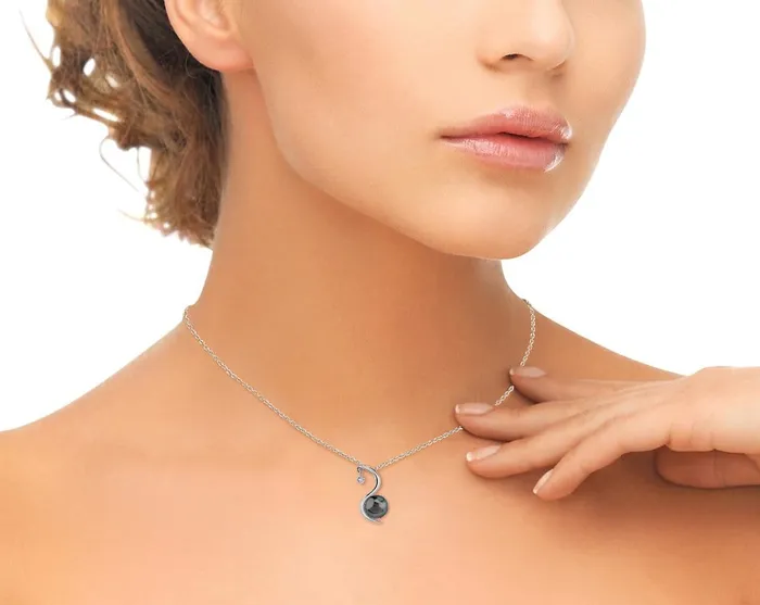Tahitian South Sea Pearl Diamond Ellis Pendant SPT Necklaces