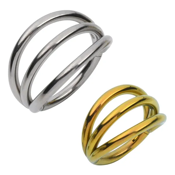Tulsa Body Jewelry Rings 18g Triple Side Spaced Titanium Hinged Ring
