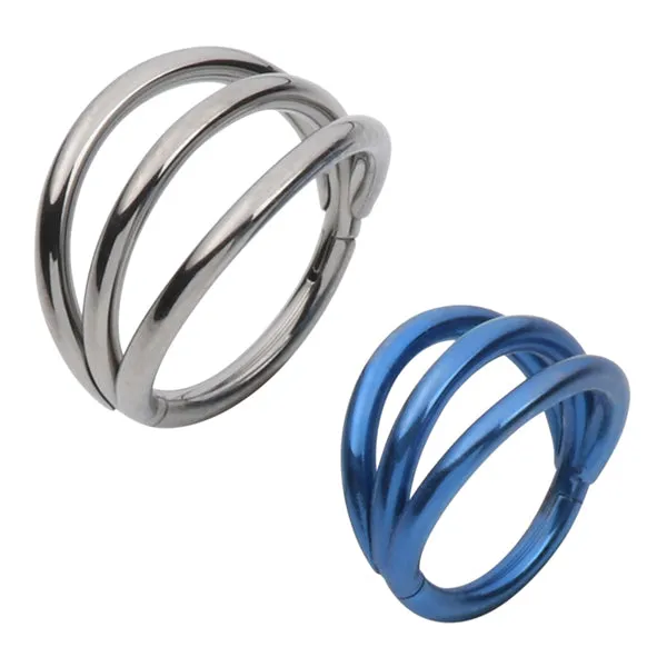Tulsa Body Jewelry Rings 18g Triple Side Spaced Titanium Hinged Ring Tulsa Body Jewelry Rings 18g Triple Side Spaced Titanium Hinged Ring