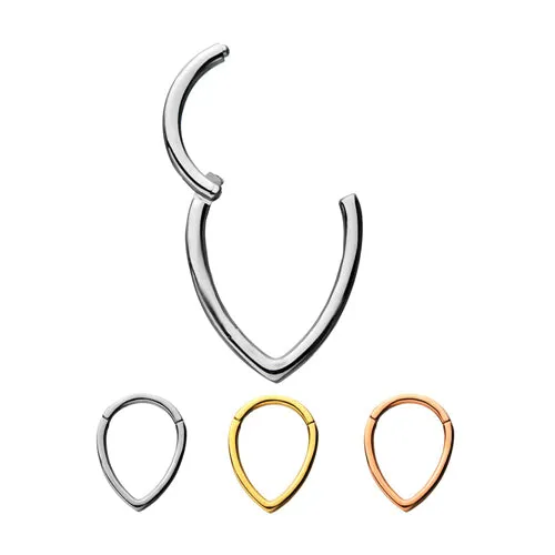 Tulsa Body Jewelry Rings Teardrop Hinged Segment Ring
