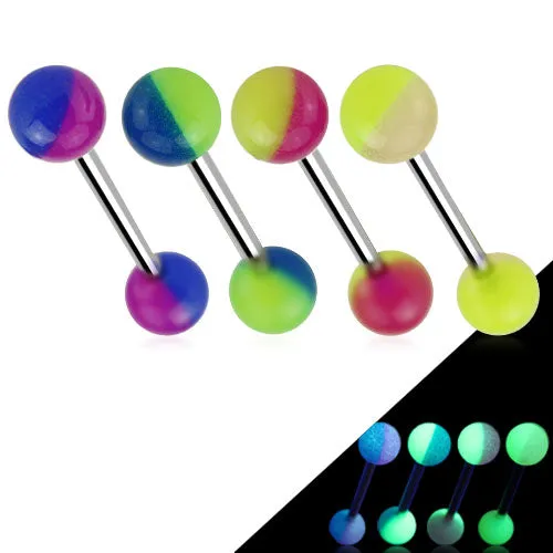 TwoTone Glow Straight Barbell Tulsa Body Jewelry Rings