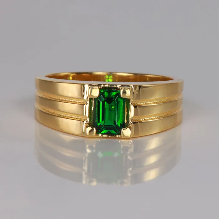 vendorunknown Rings 18K Yellow Gold Chrome Tourmaline Gents Ring 111 Carats vendorunknown Rings 18K Yellow Gold Chrome Tourmaline Gents Ring 111 Carats