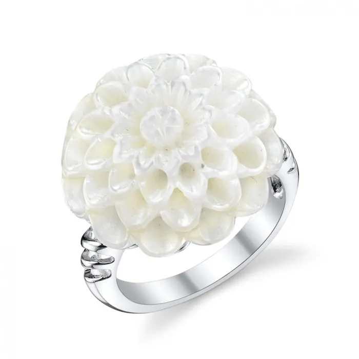 White Freshwater Cultured Mother of Pearl Ring SPT Rings