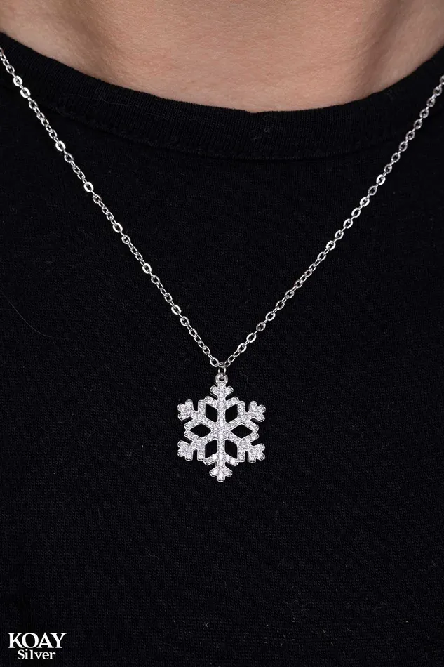 Zircon Snowflake Necklace KOAY Silver Store Necklaces Zircon Snowflake Necklace KOAY Silver Store Necklaces