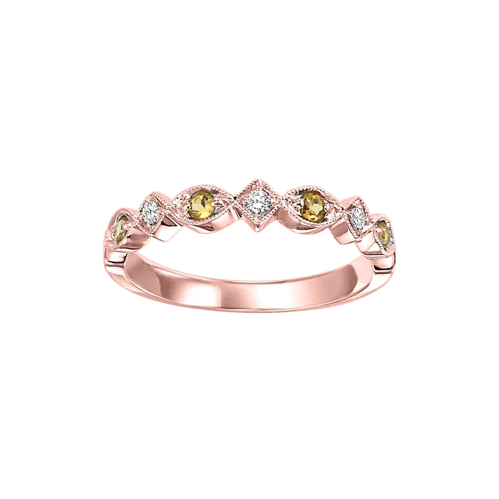 10K Rose Gold Mix Prong Citrine Band 120CT International Diamond Center Rings 10K Rose Gold Mix Prong Citrine Band 120CT International Diamond Center Rings