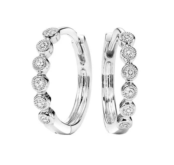 10K White Gold Mix Prong Diamond Earrings 17CT Gems One Earrings