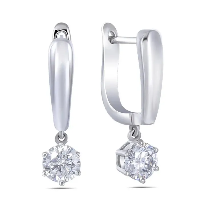 14k White Gold Drop Danlge Moissanite Earrings 1ctw Luxus Moissanite Rings Jewelry Earrings