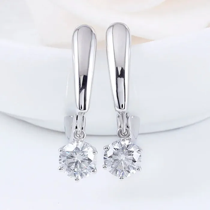 14k White Gold Drop Danlge Moissanite Earrings 1ctw Luxus Moissanite Rings Jewelry Earrings 14k White Gold Drop Danlge Moissanite Earrings 1ctw Luxus Moissanite Rings Jewelry Earrings