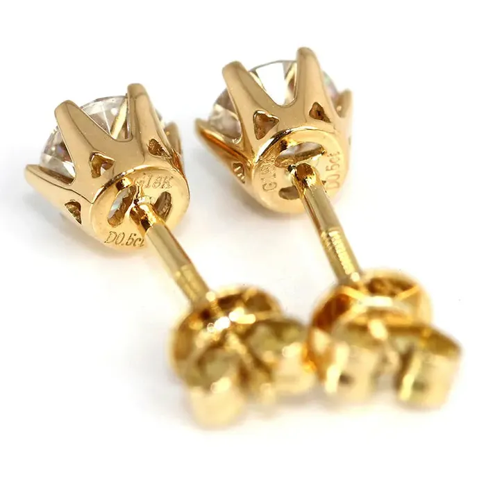 14k Yellow Gold Moissanite Stud Earrings Round 1ctw Luxus Moissanite Rings Jewelry Earrings
