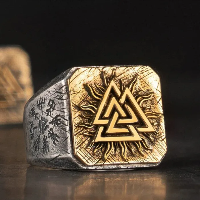 AE Rings Sterling Silver Valknut Viking Ring