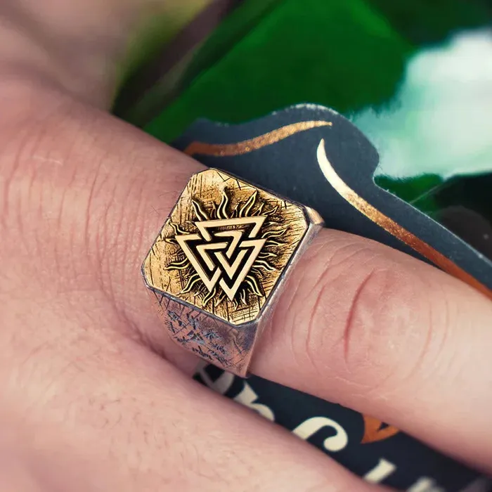 AE Rings Sterling Silver Valknut Viking Ring