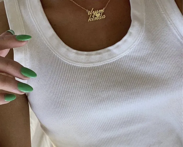 aiobo Necklaces MultiName Heart Nameplate