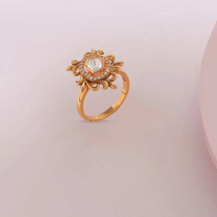 Baroque Floral Moissanite Silver Ring SILVER Rings