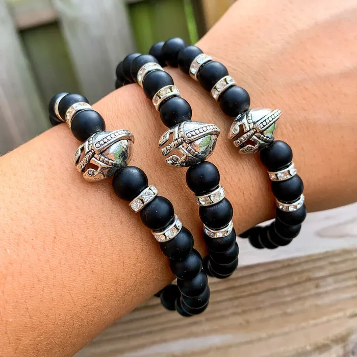 Black Onyx Matte Stone Warrior Bracelet Magic Crystals Bracelets