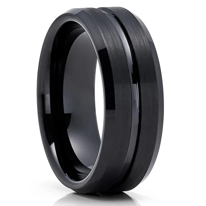 Black Tungsten Ring Black Wedding Ring Wedding Ring Wedding Band Black Ring Clean Casting Jewelry Rings