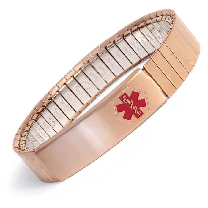 Bracelets Stainless Steel Medilog ID Bracelet with Compartment Plaque Expansion Band Speidel