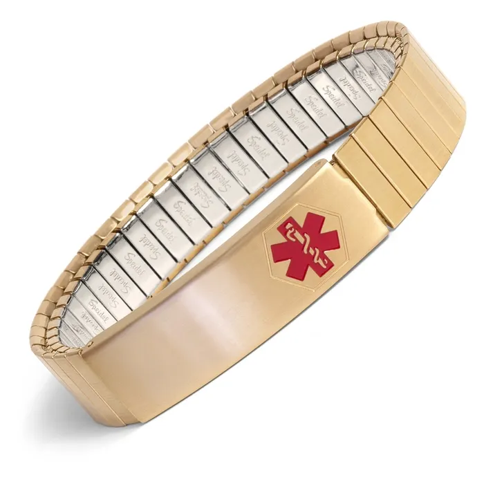 Bracelets Stainless Steel Medilog ID Bracelet with Compartment Plaque Expansion Band Speidel