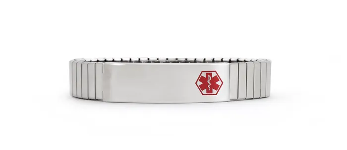 Bracelets Stainless Steel Medilog ID Bracelet with Compartment Plaque Expansion Band Speidel
