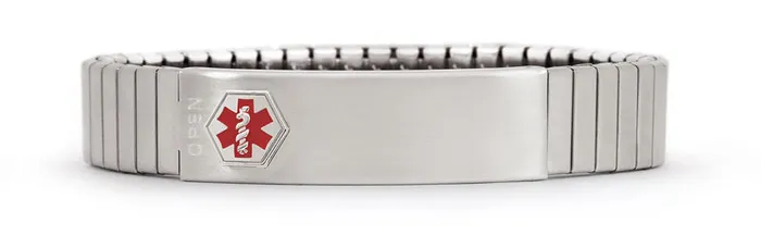 Bracelets Stainless Steel Medilog ID Bracelet with Compartment Plaque Expansion Band Speidel