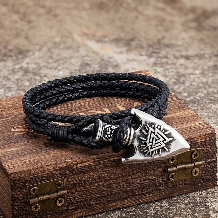 Bracelets VikingStore Viking Spear Multilayer Leather Bracelet